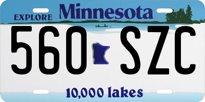 MN license plate 560SZC