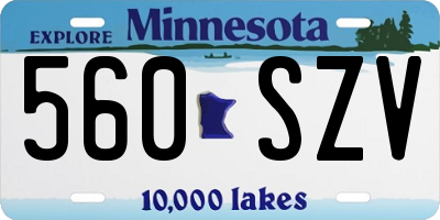 MN license plate 560SZV