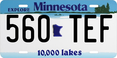 MN license plate 560TEF