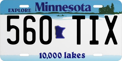 MN license plate 560TIX