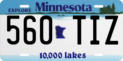 MN license plate 560TIZ