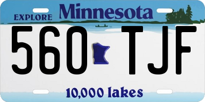 MN license plate 560TJF