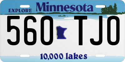 MN license plate 560TJO