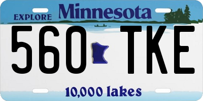 MN license plate 560TKE