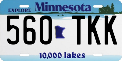 MN license plate 560TKK