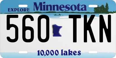MN license plate 560TKN