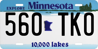 MN license plate 560TKO