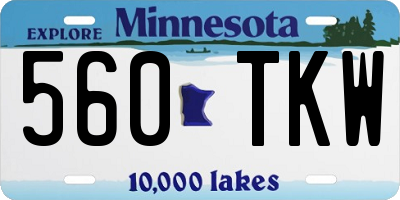 MN license plate 560TKW