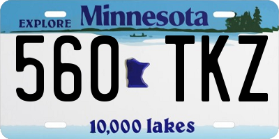MN license plate 560TKZ