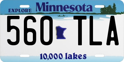 MN license plate 560TLA