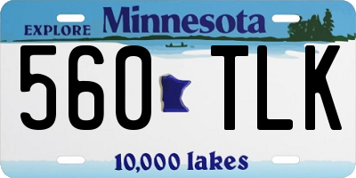MN license plate 560TLK