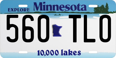 MN license plate 560TLO