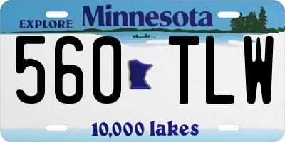MN license plate 560TLW