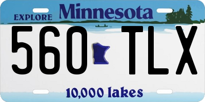 MN license plate 560TLX