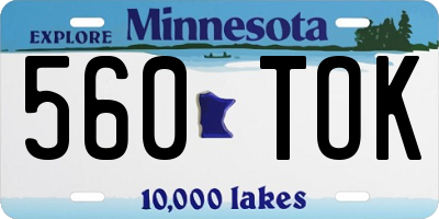 MN license plate 560TOK