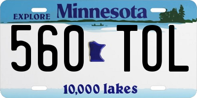 MN license plate 560TOL