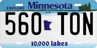 MN license plate 560TON