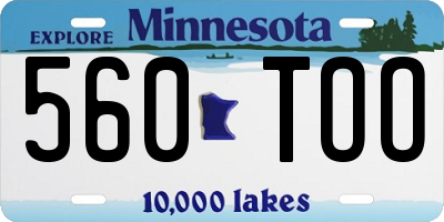 MN license plate 560TOO