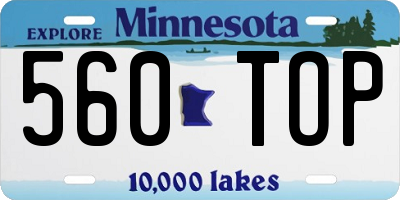 MN license plate 560TOP