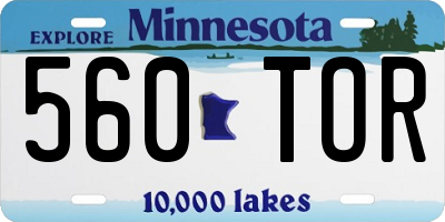 MN license plate 560TOR