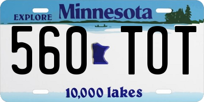 MN license plate 560TOT
