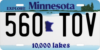 MN license plate 560TOV