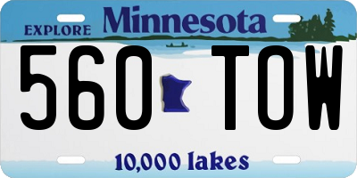 MN license plate 560TOW