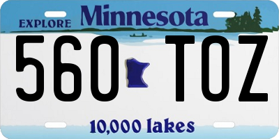 MN license plate 560TOZ