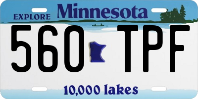MN license plate 560TPF
