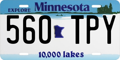 MN license plate 560TPY