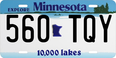 MN license plate 560TQY