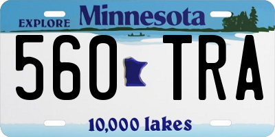 MN license plate 560TRA