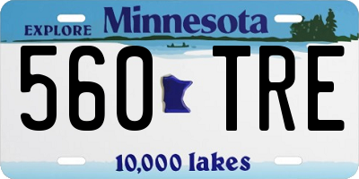 MN license plate 560TRE