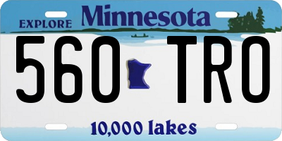 MN license plate 560TRO