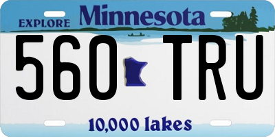 MN license plate 560TRU