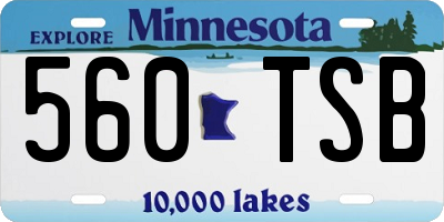 MN license plate 560TSB