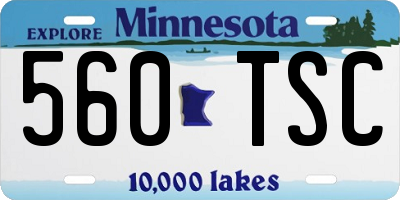 MN license plate 560TSC
