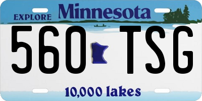 MN license plate 560TSG