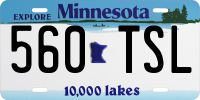 MN license plate 560TSL