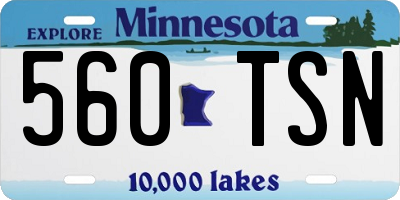 MN license plate 560TSN