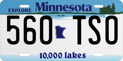 MN license plate 560TSO