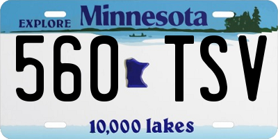 MN license plate 560TSV