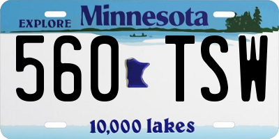 MN license plate 560TSW