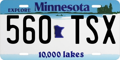 MN license plate 560TSX