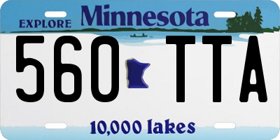MN license plate 560TTA