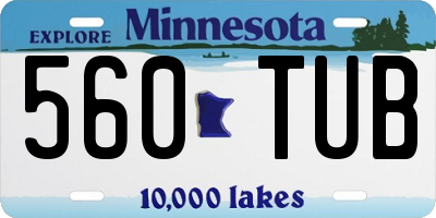 MN license plate 560TUB