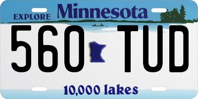 MN license plate 560TUD
