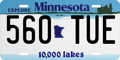 MN license plate 560TUE