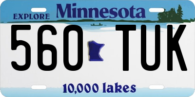 MN license plate 560TUK
