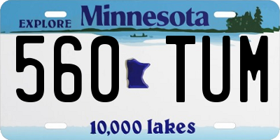 MN license plate 560TUM